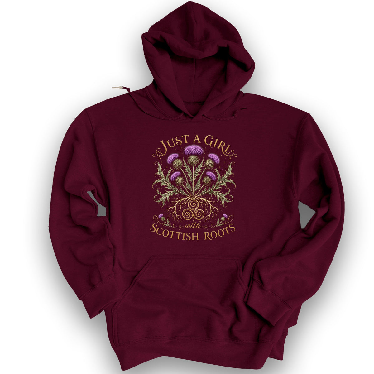 Scottish Roots Girl Hoodie - Maroon