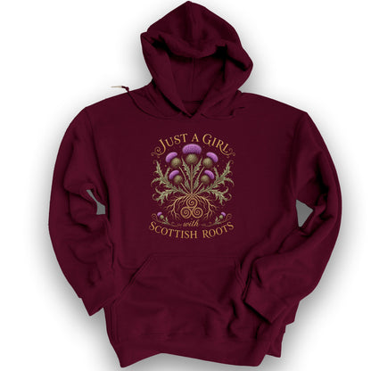 Scottish Roots Girl Hoodie - Maroon