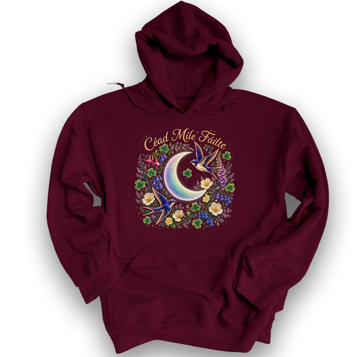 Céad Míle Fáilte Moon Hoodie - Maroon