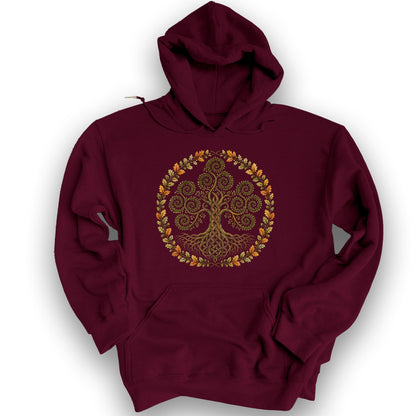 Triskele Tree Of Life Hoodie - Maroon