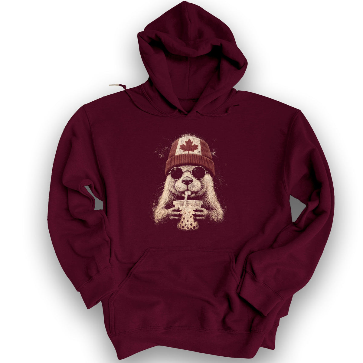 Canada Beaver Attitude Hoodie - Maroon
