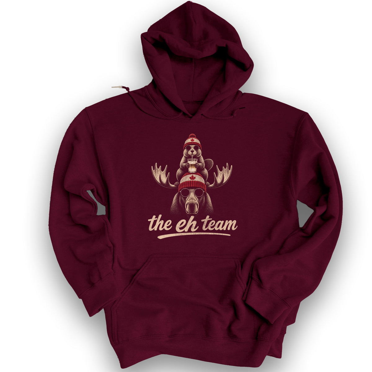 Beaver Moose Team Hoodie - Maroon