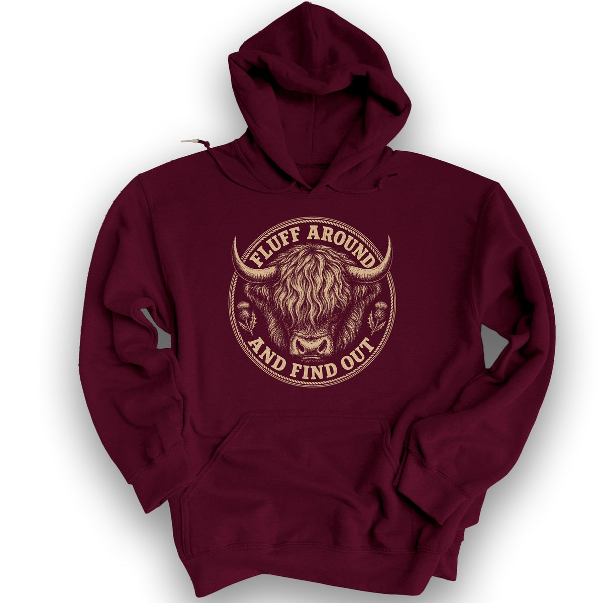 Fluff Around Coo Hoodie - Maroon