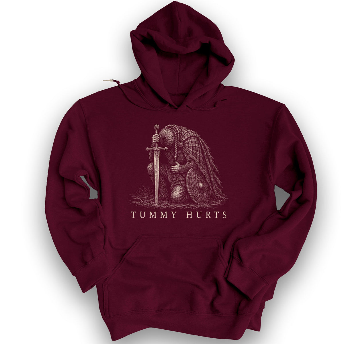 Tummy Hurts Hoodie - Maroon