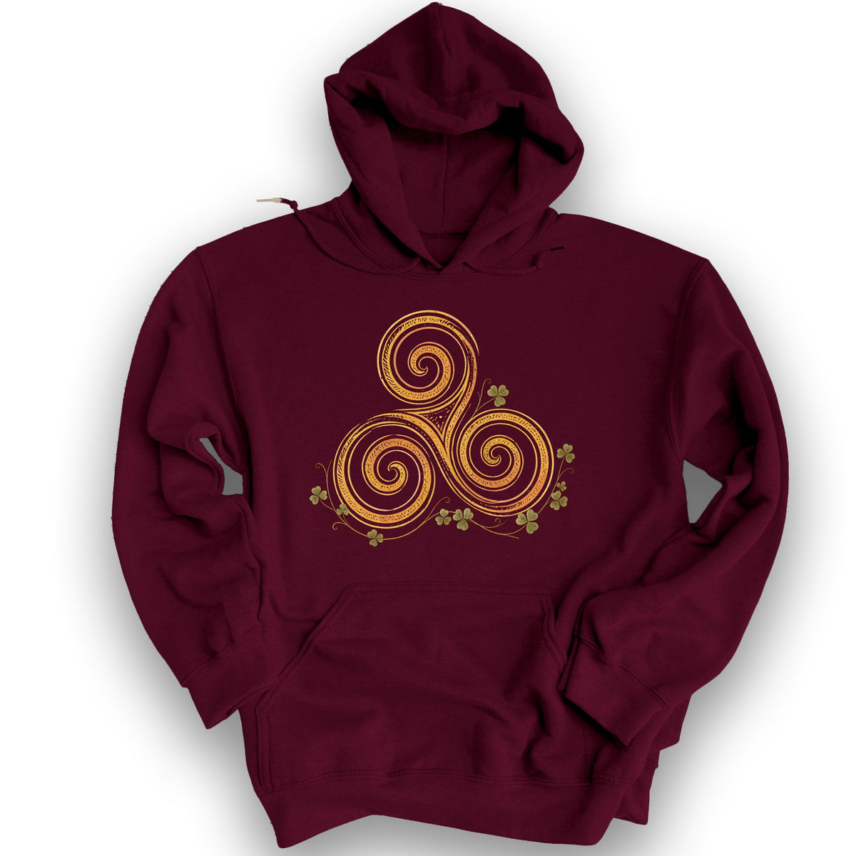 Irish Golden Triskele Hoodie - Maroon