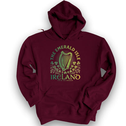 Ireland Erin Harp Hoodie - Maroon