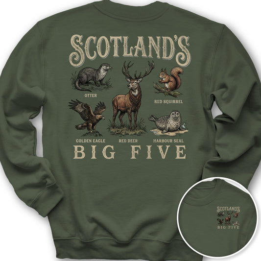 Scotland's Big Five Sweatshirt - Military Green