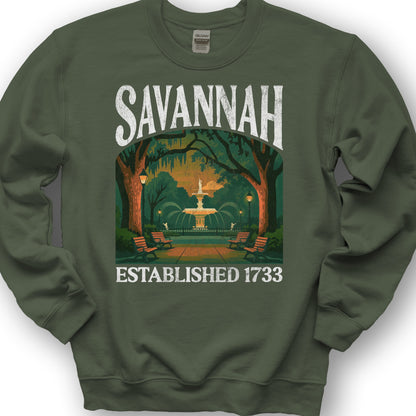 Savannah Georgia "Big and Bold" Sweatshirt - Military Green