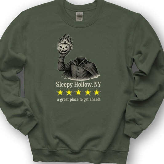 Sleepy Hollow NY "5 Star Review" Sweatshirt - Military Green