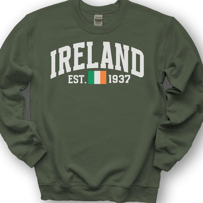 Ireland Varsity Flag Sweatshirt - Military Green