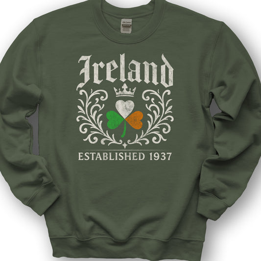 Ireland Regal Shamrock Sweatshirt - Military Green