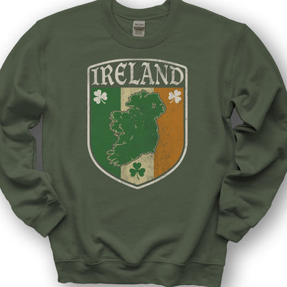 Ireland Vintage Badge Sweatshirt - Military Green