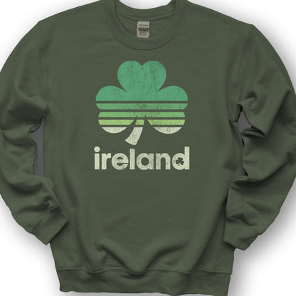 Ireland Retro Shamrock Sweatshirt - Military Green
