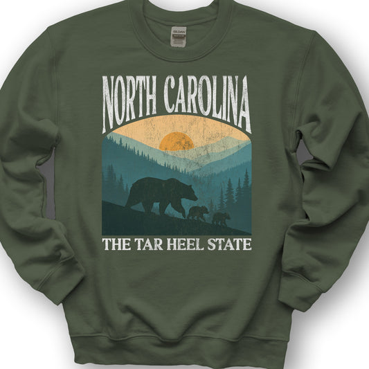 North Carolina Mountains "Big & Bold" Sweatshirt - Military Green