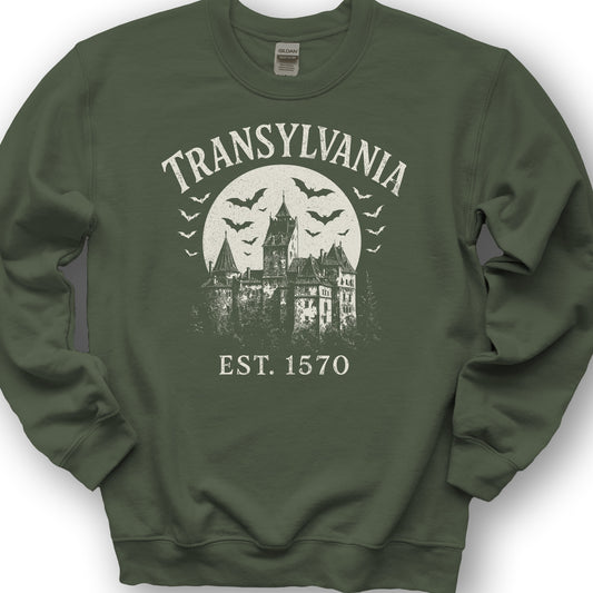Transylvania Bran Castle Sweatshirt - Military Green