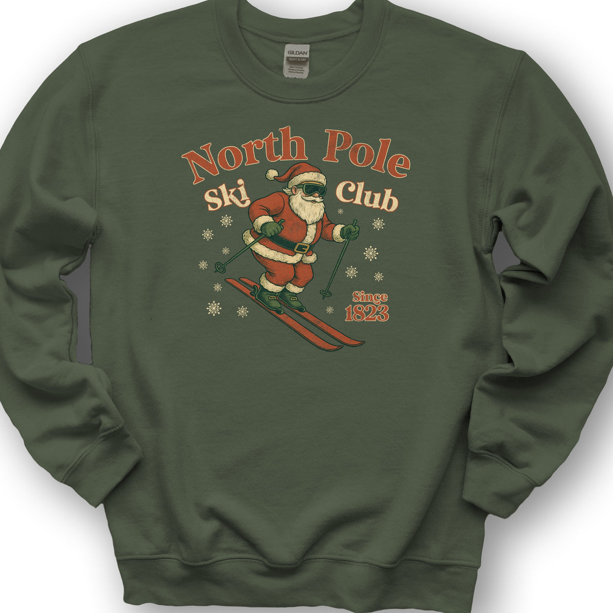North Pole Ski Club Sweatshirt - Military Green