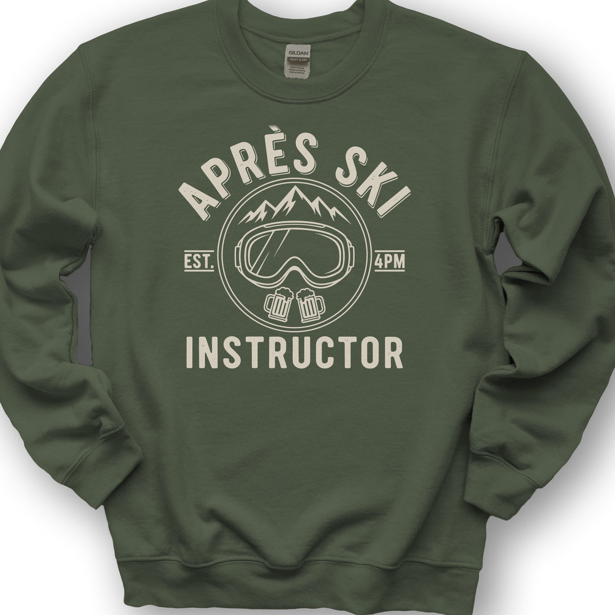 Après Ski Instructor "Goggles" Sweatshirt - Military Green
