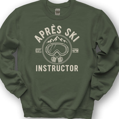 Après Ski Instructor "Goggles" Sweatshirt - Military Green