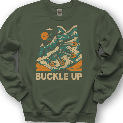 Buckle Up Ski Boot Sweatshirt - Military Green