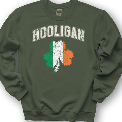 Hooligan Shamrock Sweatshirt - Military Green