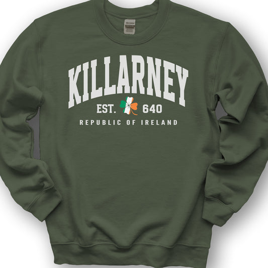 Killarney Varsity Flag Sweatshirt - Military Green