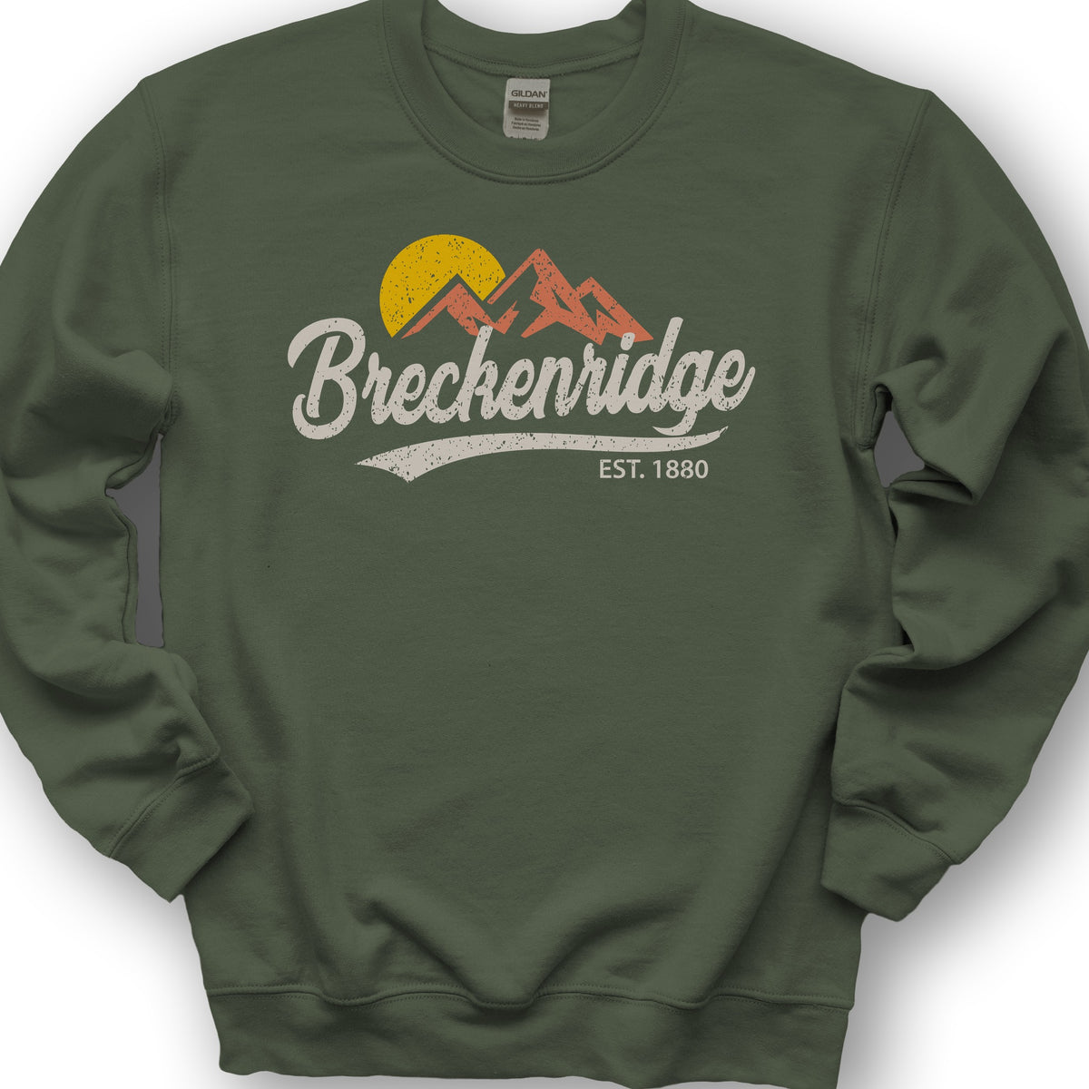 Breckenridge Vintage Script Sweatshirt - Military Green
