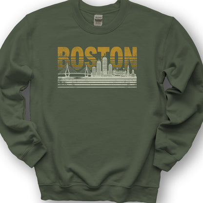 Boston Skyline Sweatshirt - Military Green