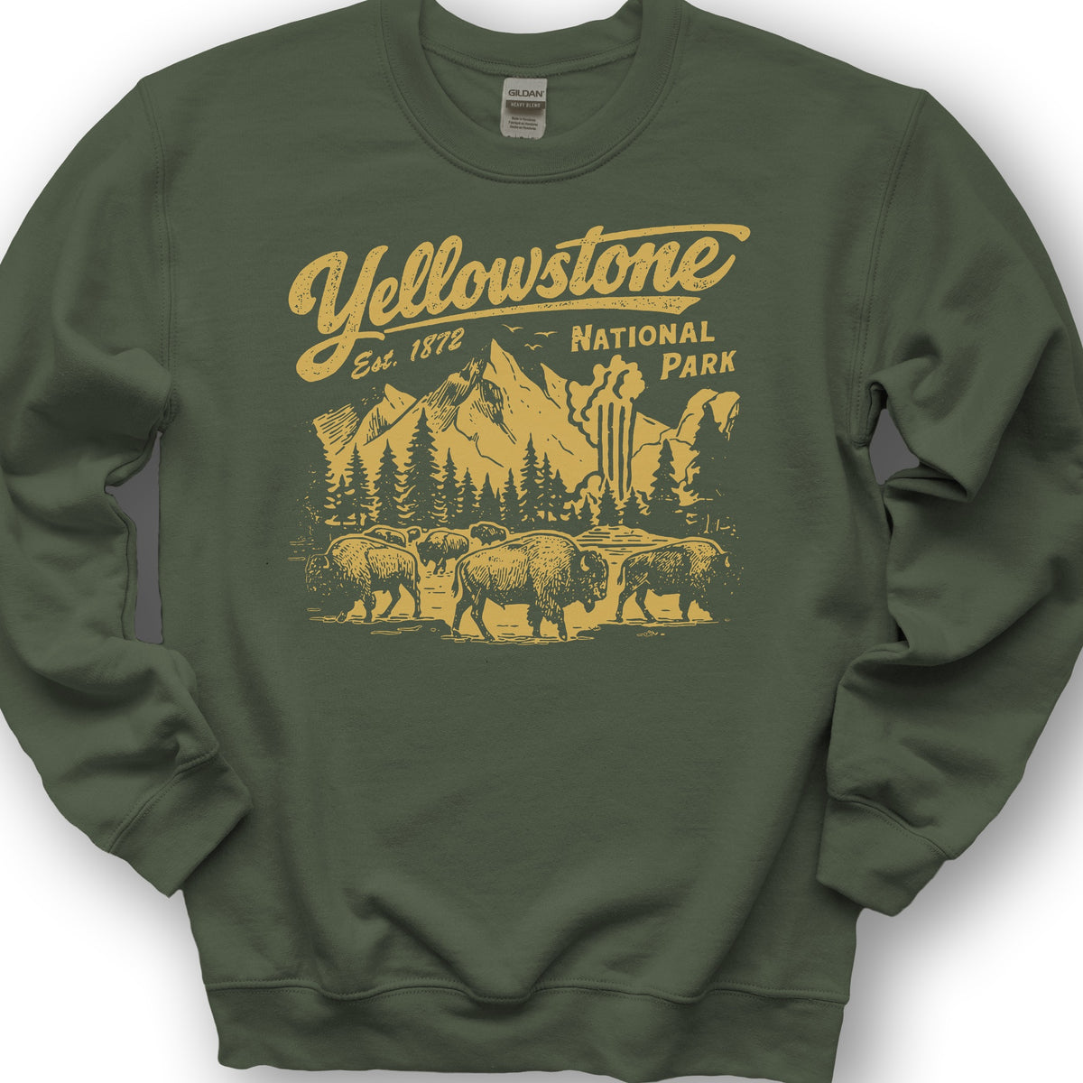Yellowstone "Vintage Sketch" Sweatshirt - Military Green