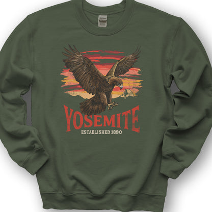 Yosemite Golden Eagle Sweatshirt - Military Green