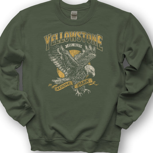 2026022698 Yellowstone Bald Eagle V01 - Gildan 18000 Sweatshirt - Military Green