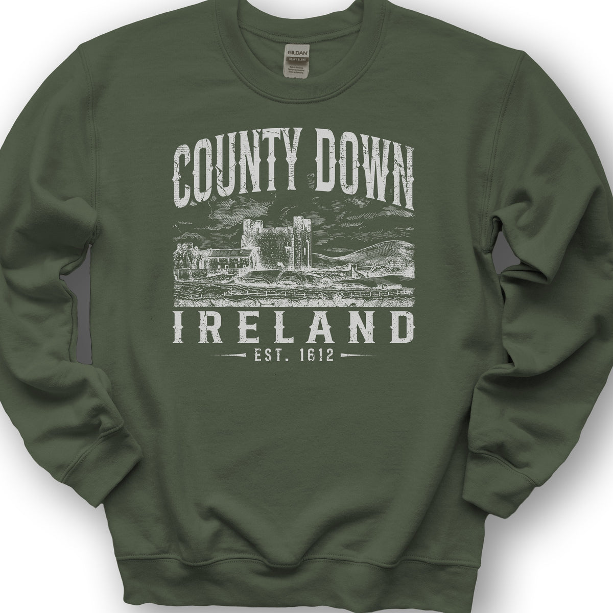 County Down Ireland Sweatshirt - Military Green