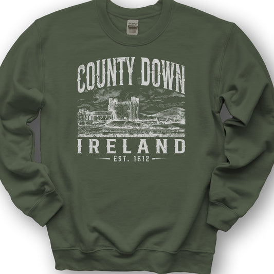 County Down Ireland Sweatshirt - Military Green