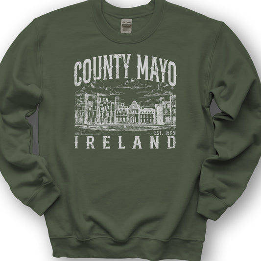 County Mayo Ireland Sweatshirt - Military Green