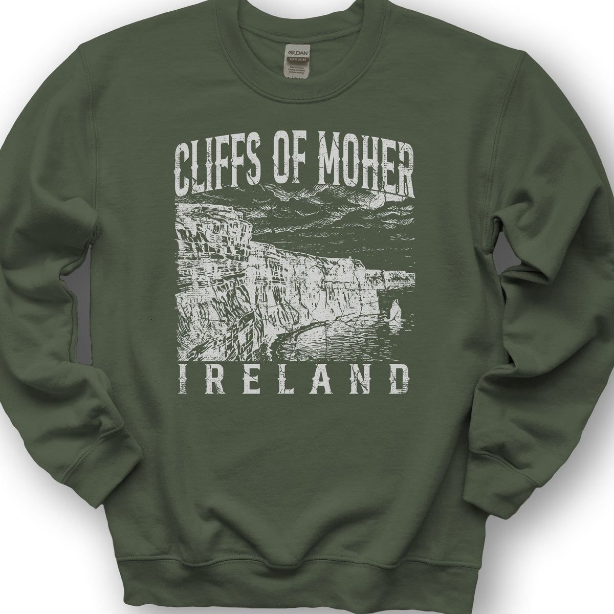 Cliffs Of Moher Sketch Sweatshirt - Military Green