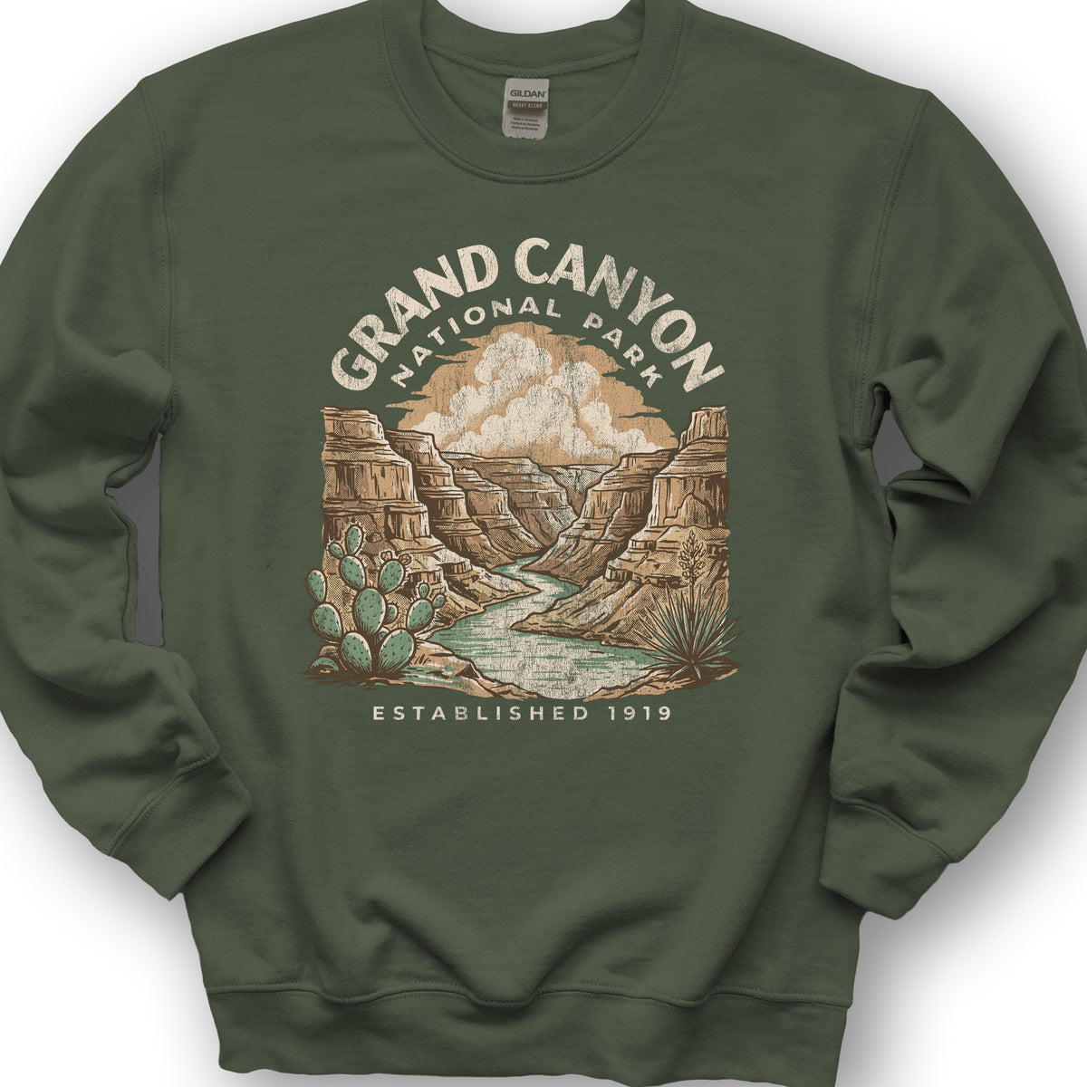 Grand Canyon Colorado River Sweatshirt - Military Green