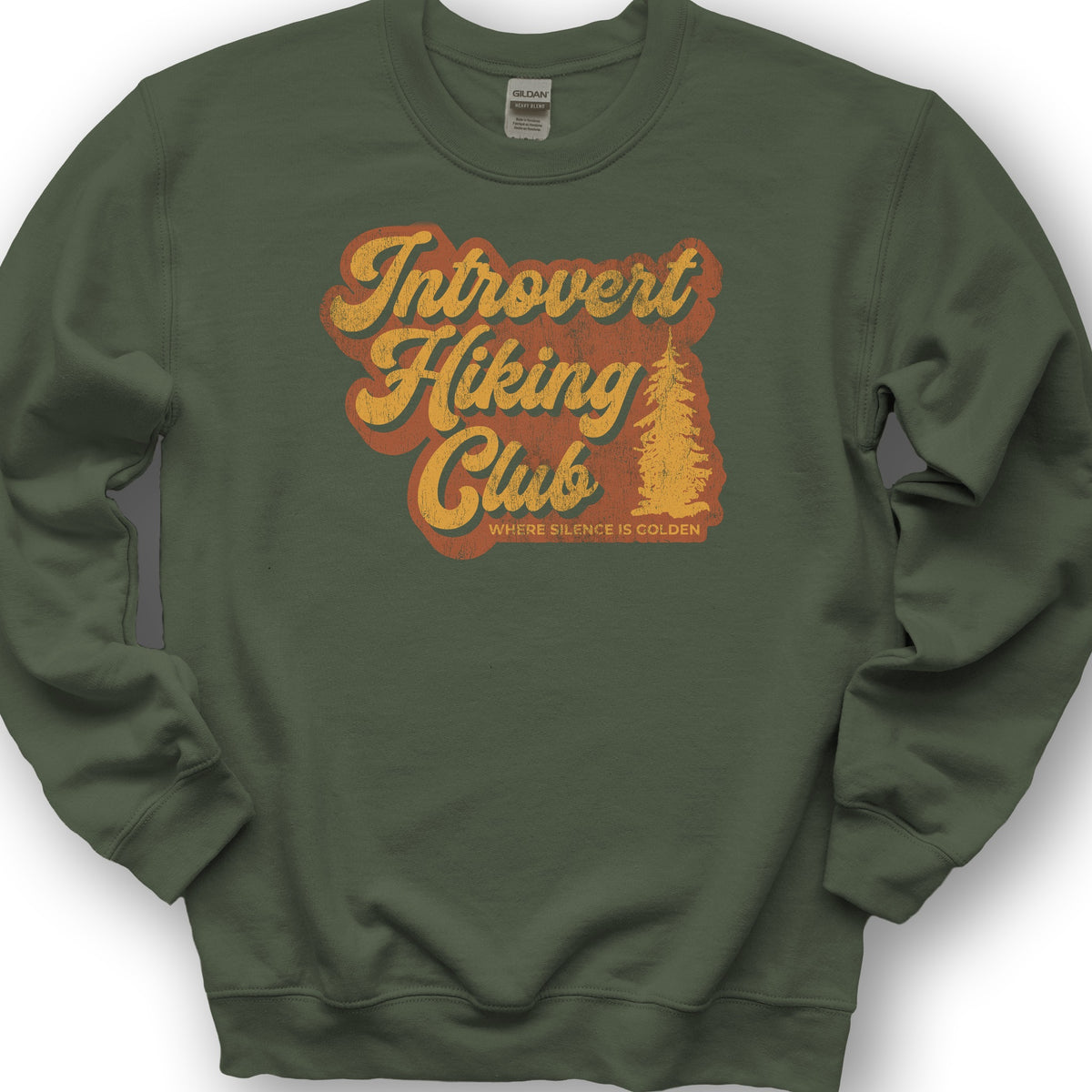 Introvert Hiking Club Sweatshirt - Military Green