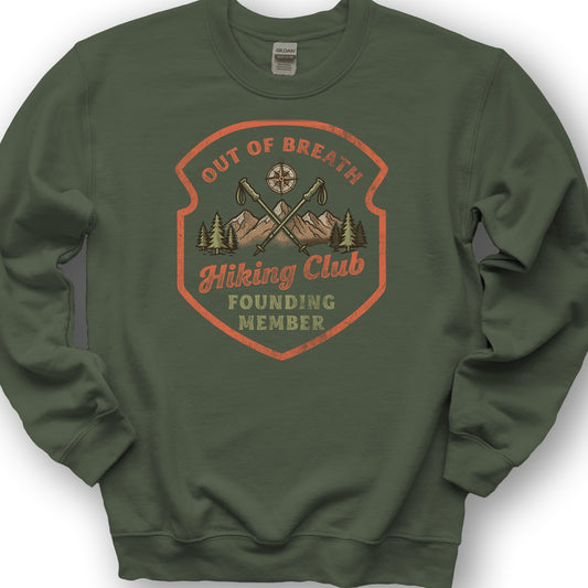 Out of Breath Hiking Club Sweatshirt - Military Green