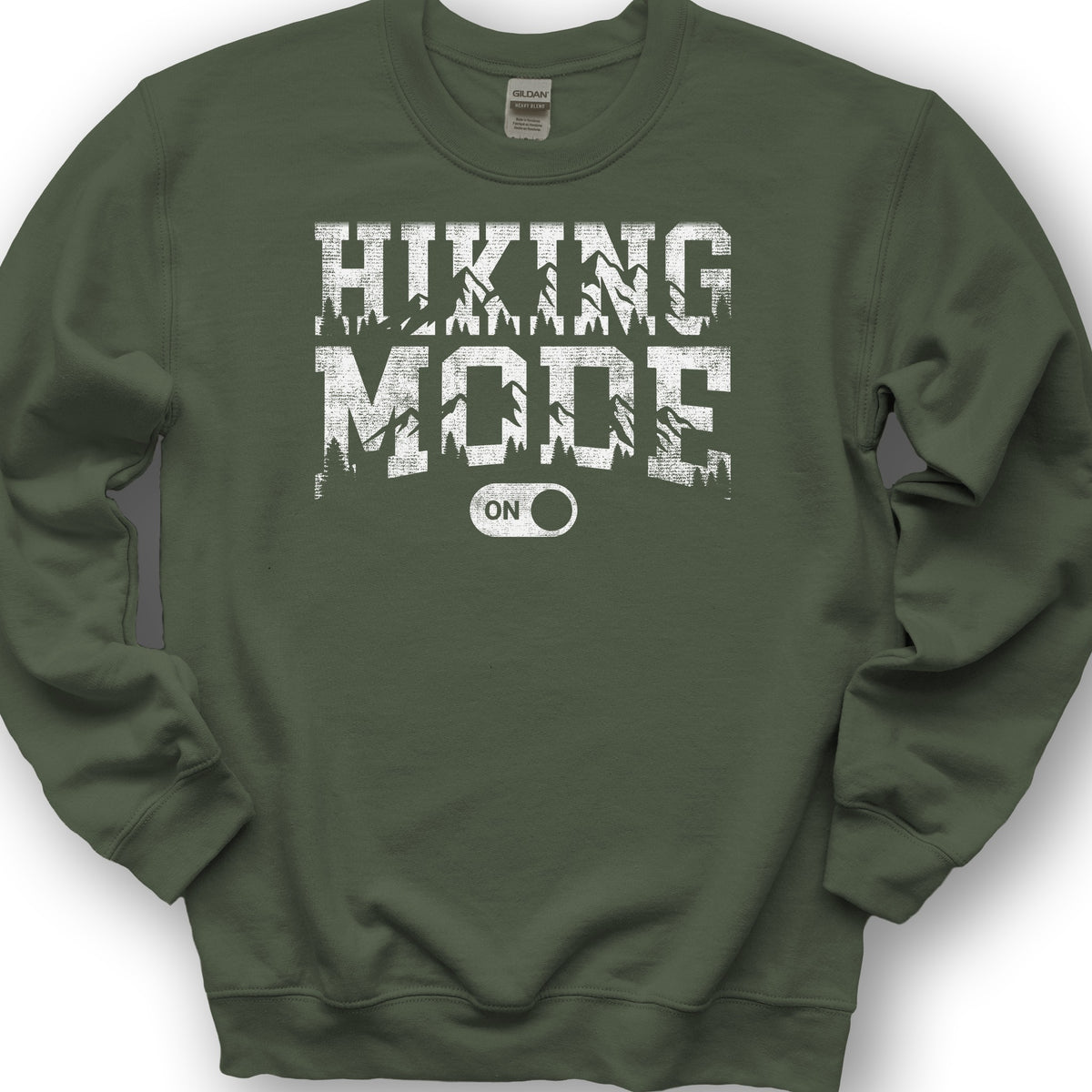 Hiking Mode On Sweatshirt - Military Green