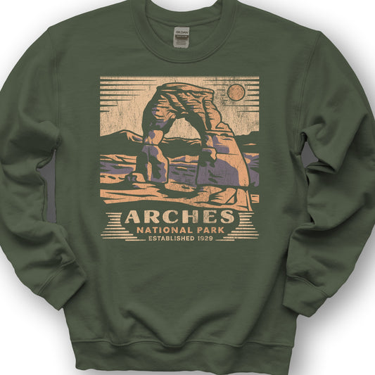 Arches Cut-Out Sweatshirt - Military Green