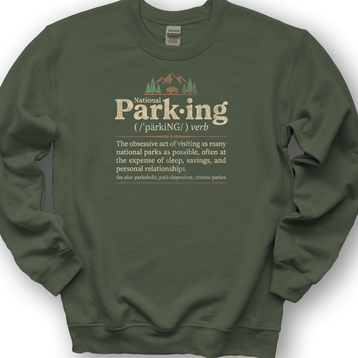 National Parking Sweatshirt - Military Green
