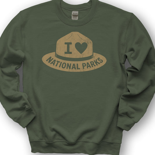 Parks Ranger Hat Sweatshirt - Military Green