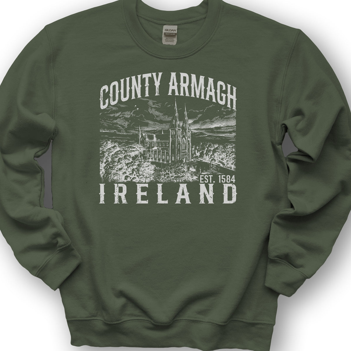 County Armagh Ireland Sweatshirt - Military Green