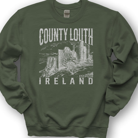 County Louth Ireland Sweatshirt - Military Green