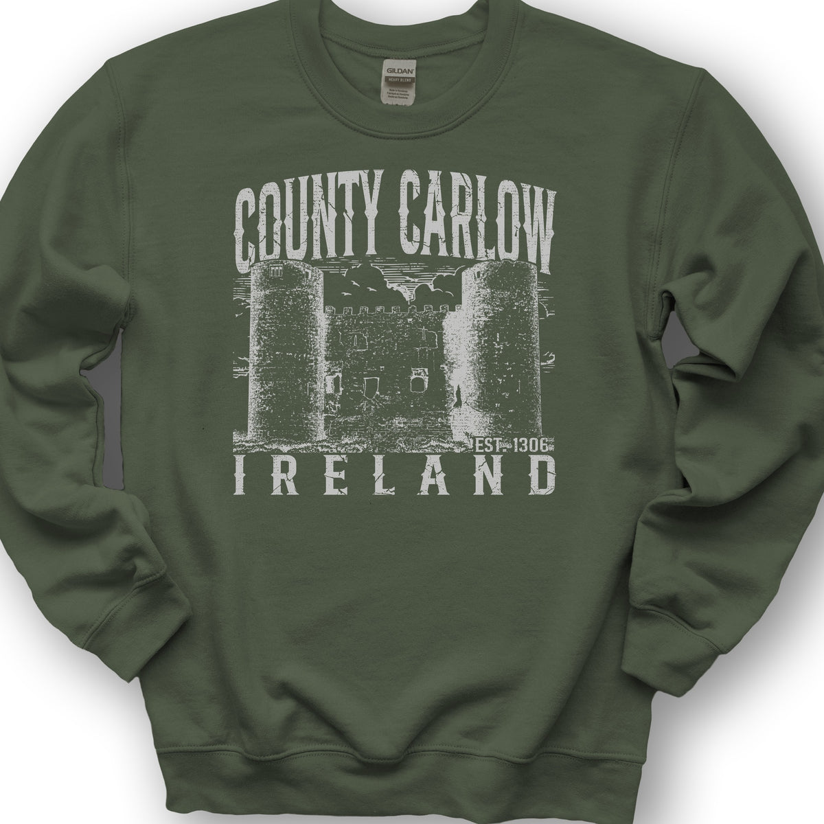 County Carlow Ireland Sweatshirt - Military Green