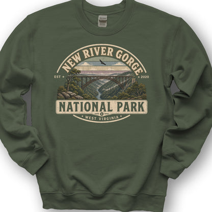 New River Gorge Medallion Sweatshirt - Military Green