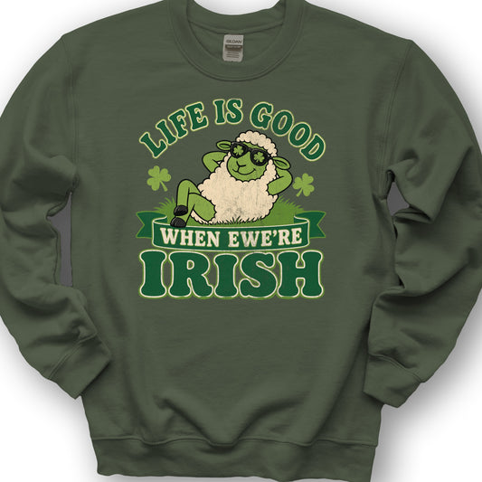 Ewe're Irish Sweatshirt - Military Green