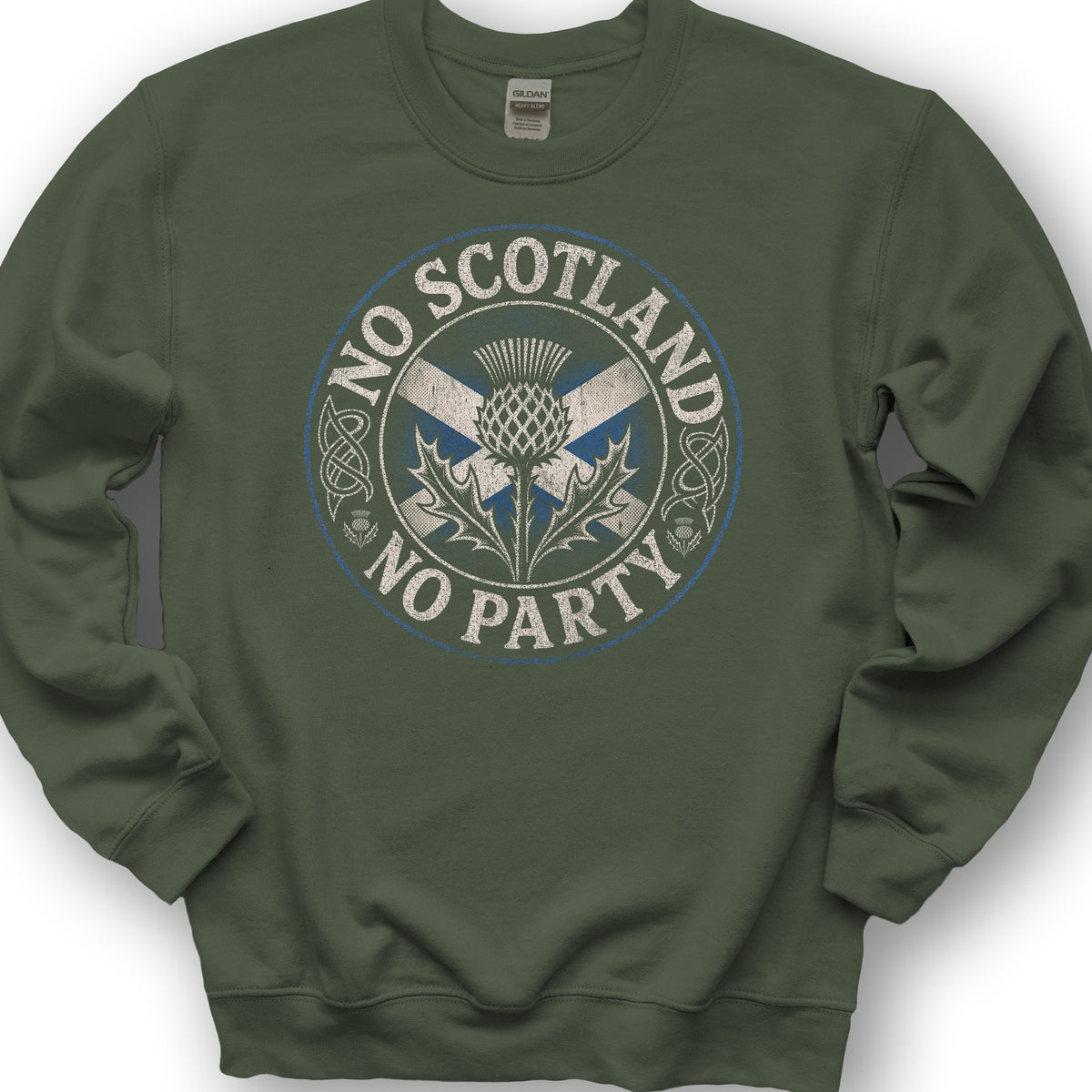 Scotland No Party Badge Sweatshirt - Military Green