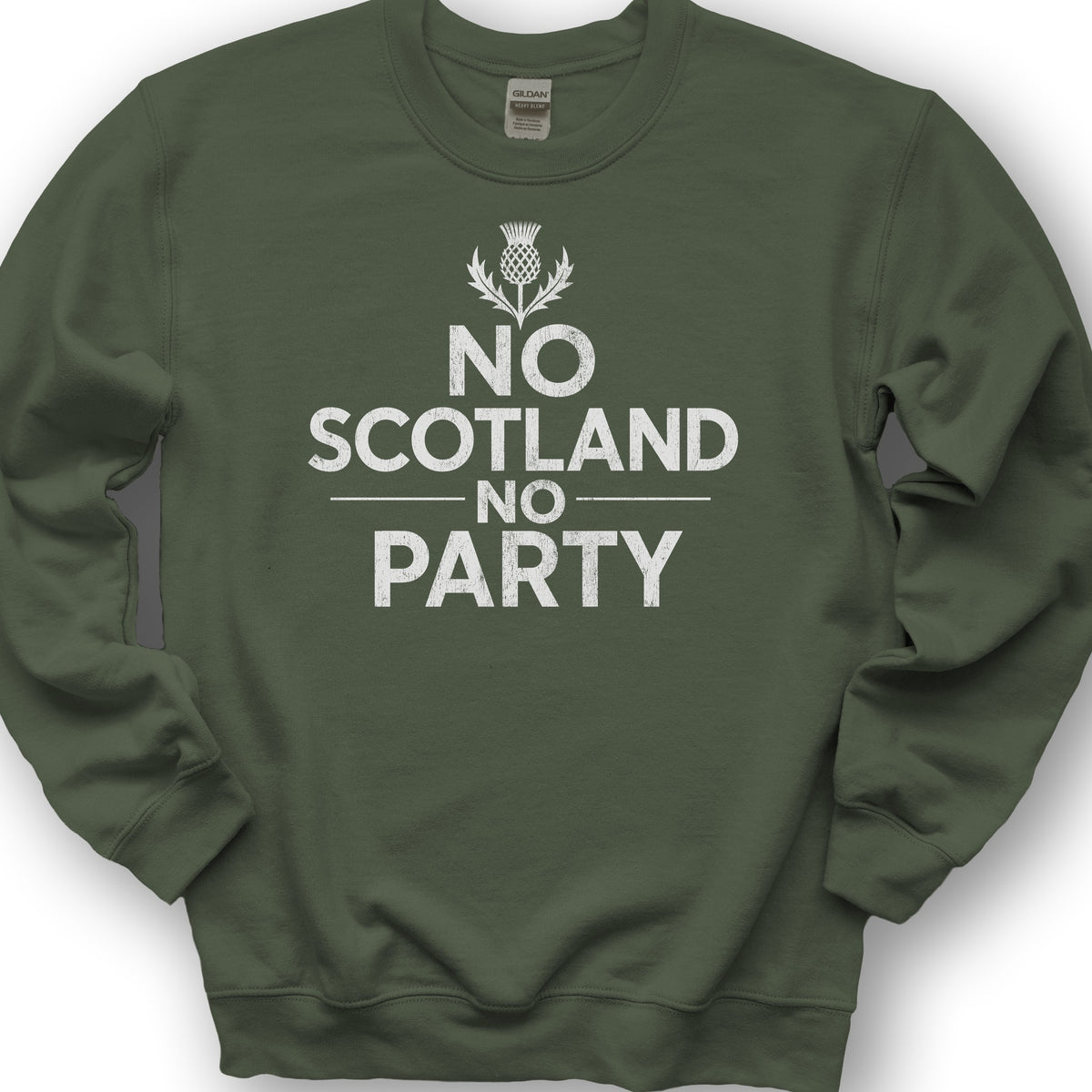 Scotland No Party Bold Sweatshirt - Military Green