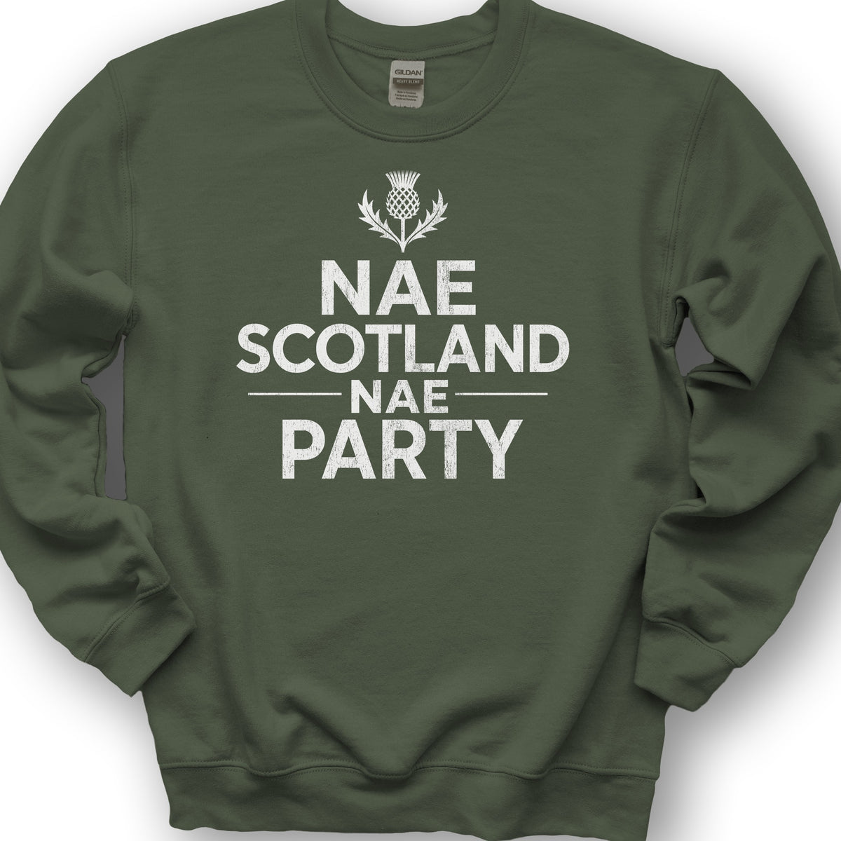 Nae Party Thistle Sweatshirt - Military Green