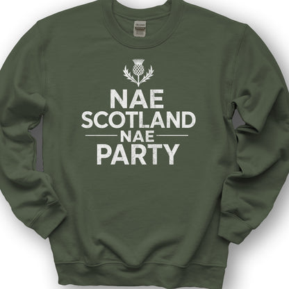 Nae Party Thistle Sweatshirt - Military Green